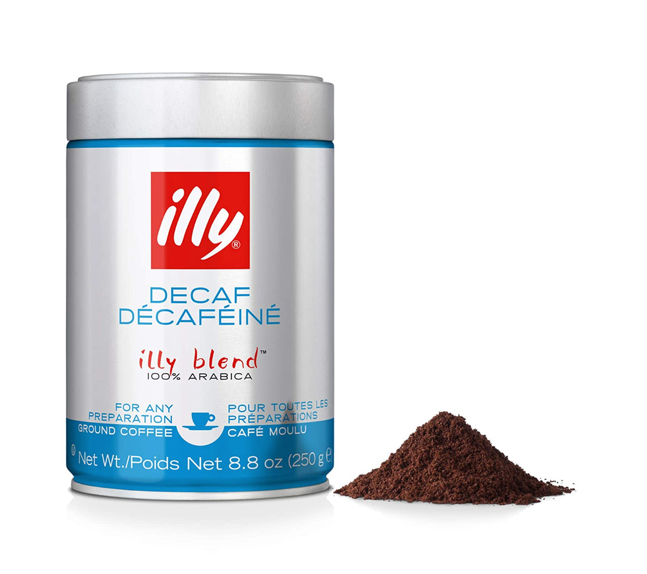 illy Decaffeinated Ground Coffee, Classic 12x250g