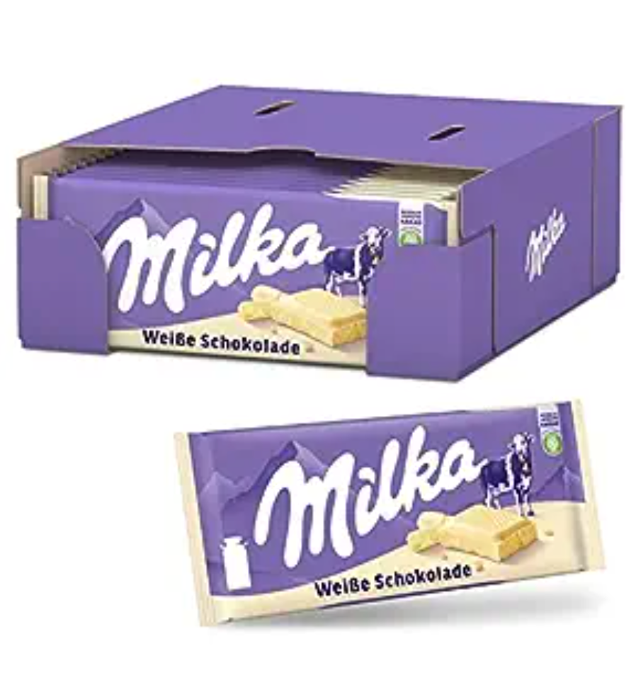 Milka White Chocolate bar 22x100 g