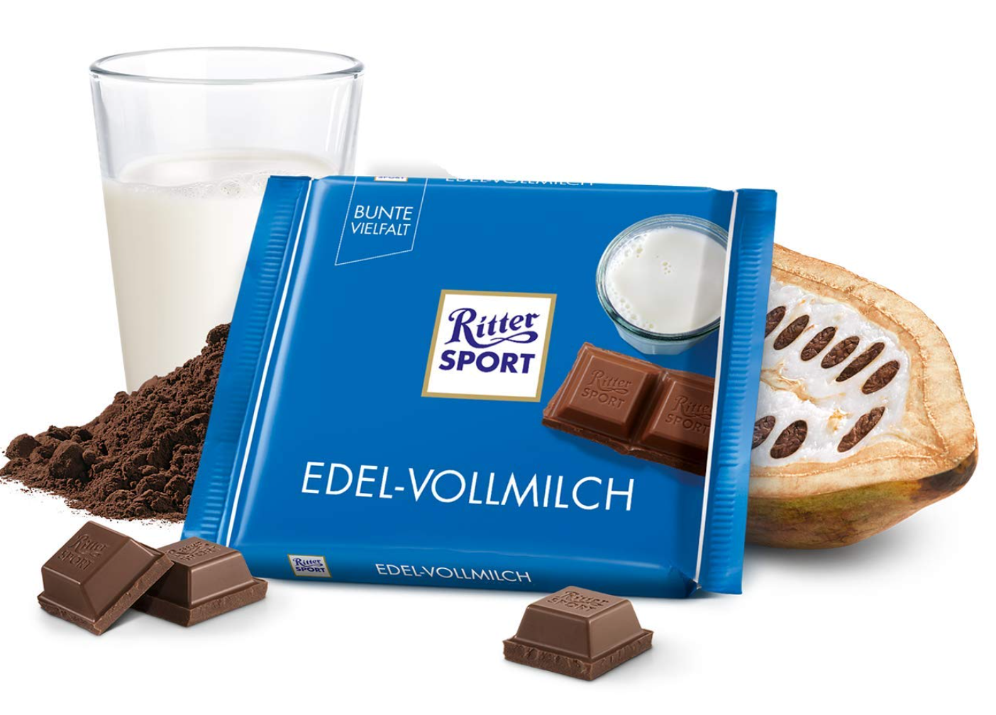Ritter Sport premium whole milk 12x100g (Edel-Vollmilch)