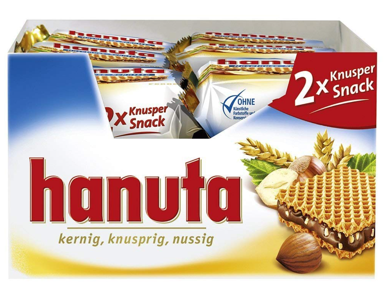 Hanuta Wafers Filled with Hazelnut Creme Chocolate 18x44g