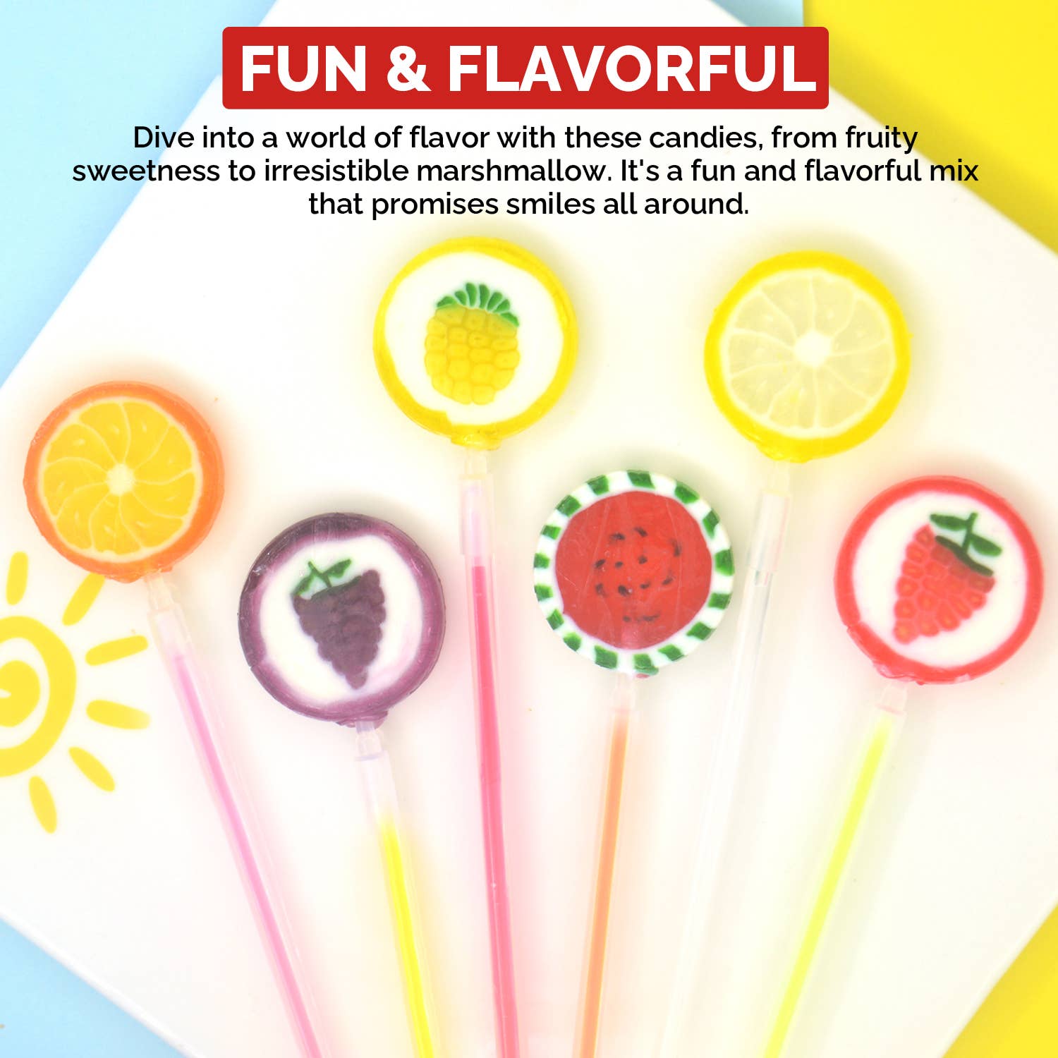 Fruit Flavored Sliced Hard Candy lollipop 30x10g