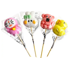2D Cartoon animal Marshmallow Lollipop 36X15g